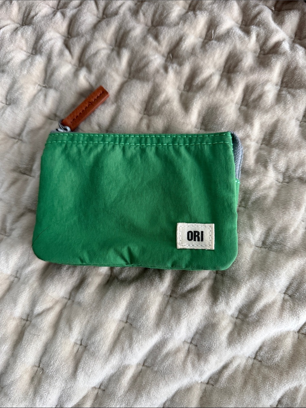 ORI Green Zip Pouch Wristlet